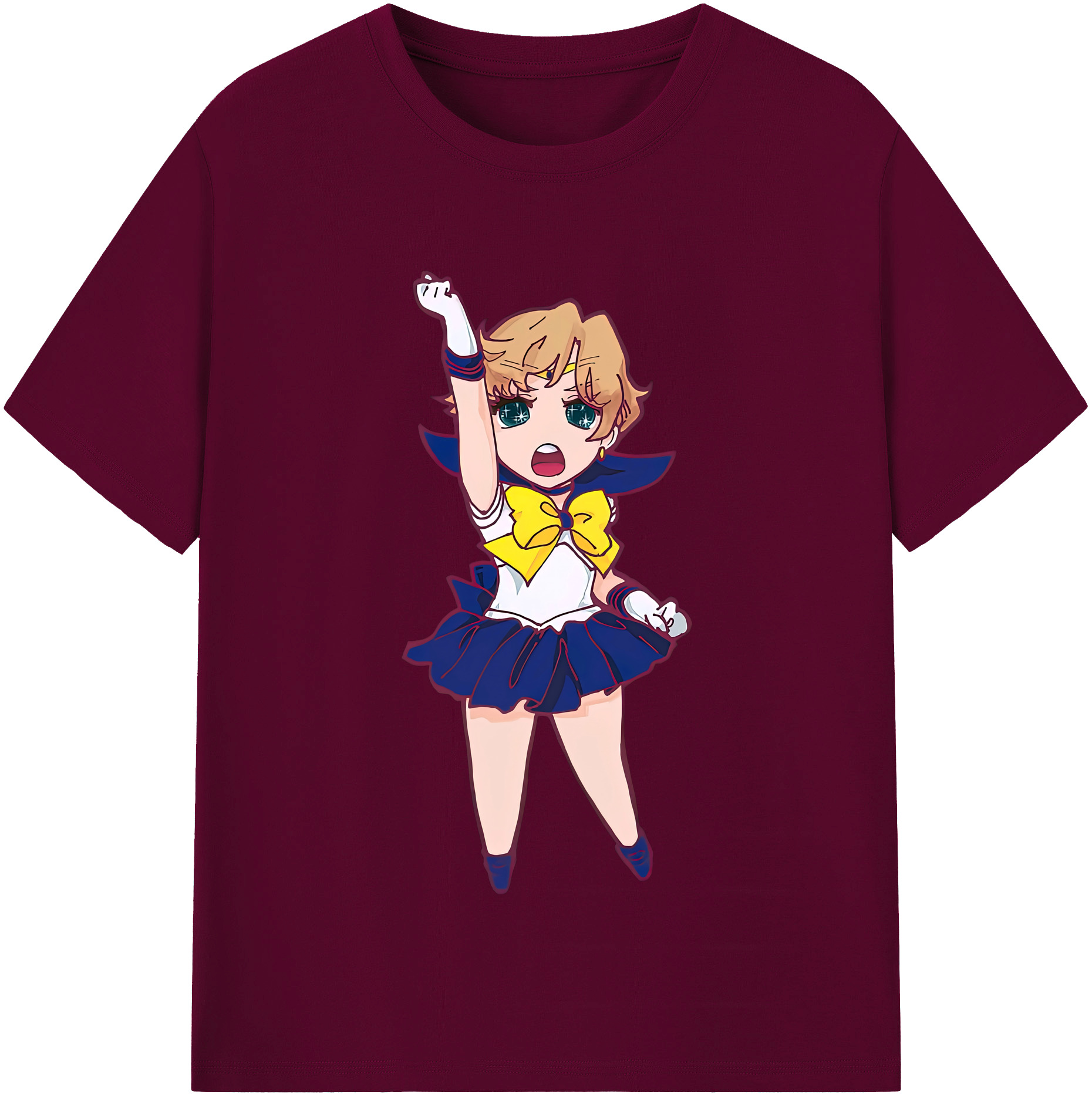 （画像用） 美少女戦士セーラームーン 天王はるか Sailor Moon Tenoh Haruka レディースカジュアルプリントTシャツ（綿100％）